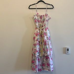 Love Shack Fancy Target, Floral Ruffle Midi Dress, Pink, Women’s US Size Small